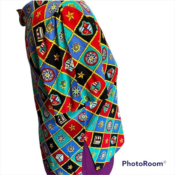 Vintage Talbots Nautical Classic Preppy Silk Blouse Sz 16 Corpcore Heritage - Picture 7 of 7